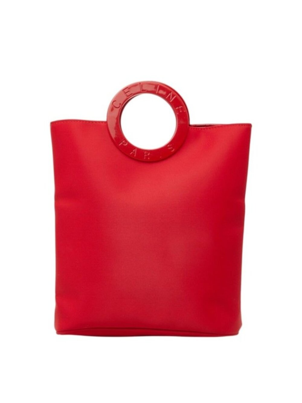 Celine Circle Handle Mini Handbag Red Nylon
